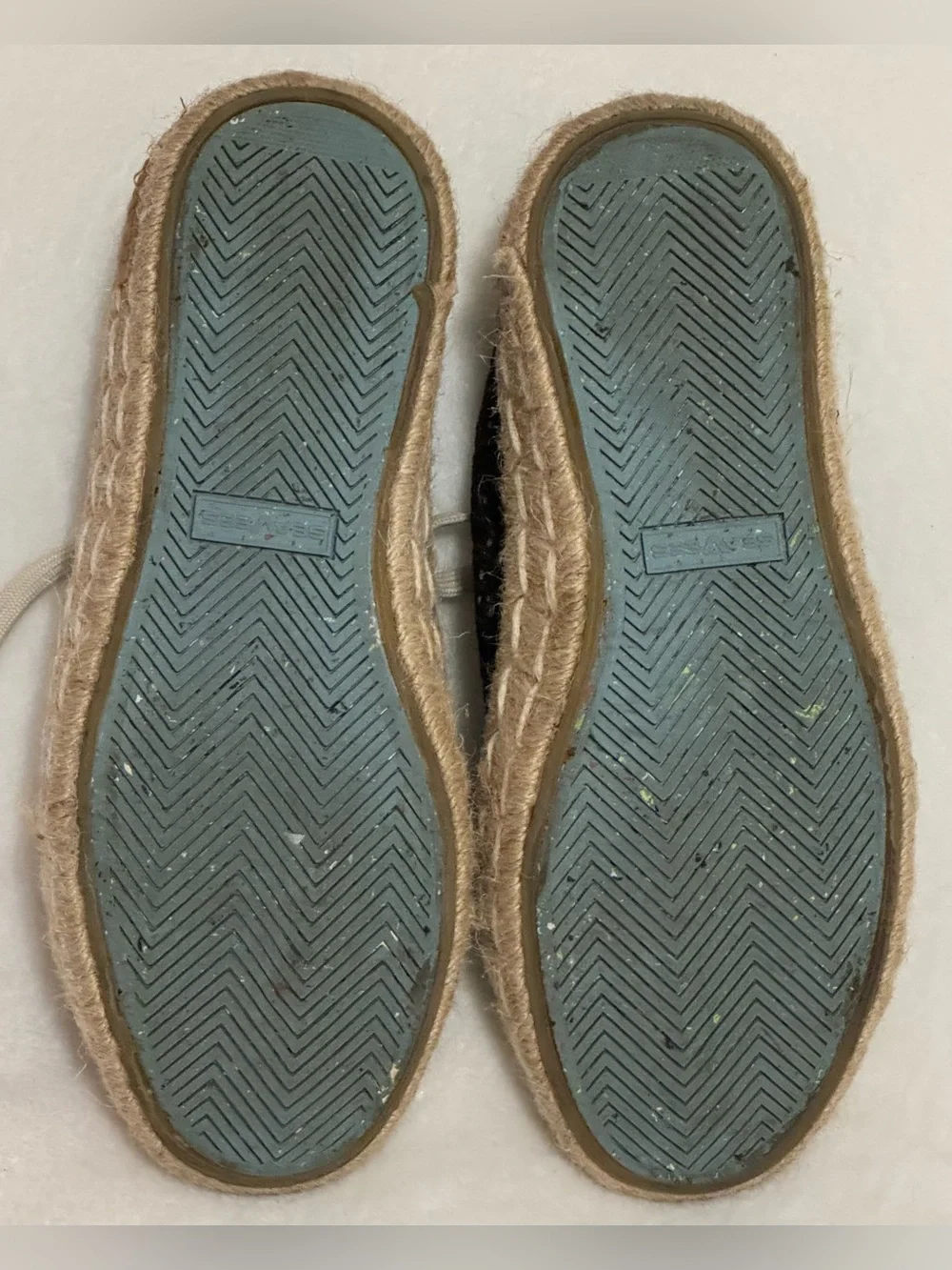 SeaVees Women’s Coronado Espadrille Black Embroidered Lace Sneaker Size 7.5